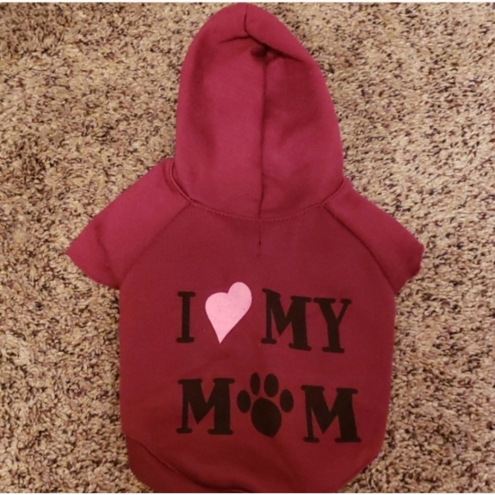 I Love Mom Burgundy Hoodie